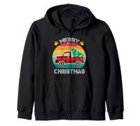 Retro Red Truck Buffalo Plaid Weihnachtsbaum Merry Christmas Kapuzenjacke