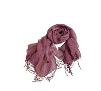 Retro-Schal für Damen, einfarbig - Leinen-Baumwoll-Mischgewebe, atmungsaktiv für Frühling und Sommer (Lila 60 x 170 cm)