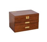 Retro-Schmuckschatulle mit 3 Ebenen, Schmuckaufbewahrungsbox mit 2 Ausziehbaren Schubladen Zur Aufbewahrung Von Schmuck, Ringen, Halsketten und