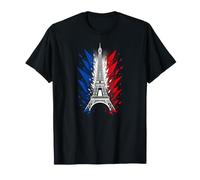 Retro Silhouette Eiffel Tower Paris France Travel Souvenir T-Shirt