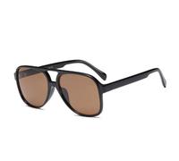 Retro-Sonnenbrille für Damen und Herren, übergroße Sonnenbrille, männliche Brille, gelbe Linse, Fahrsonnenbrille, Schwarzer Tee, Einheitsgröße