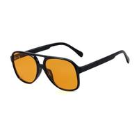 Retro-Sonnenbrille für Damen und Herren, übergroße Sonnenbrille, männliche Brille, gelbe Linse, Fahrbrille, Schwarz, Gelb, Einheitsgröße
