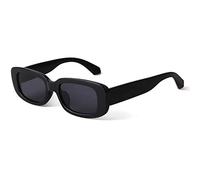 Retro Sonnenbrille für Damen und Herren,Vintage Eyewear Sunglasses,UV 400 Sonnenbrille,Quadrat Brillen Vintage Rechteckige Brille (Schwarz)