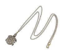 Retro Taschenuhr in Schildkrötenform mit Kette Weihnachten Geschenkideen | Zinklegierung und Metall, Präzise Zeitmessung, Druckknopf Deckel, für Kleidung, Unisex