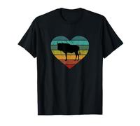 Retro Tier Silhouetten für jung und alt Ich liebe Gnus in Afrika Herz Wildnis Serengeti Safari Gnu Unisex-Kinder T-Shirt Schwarz S