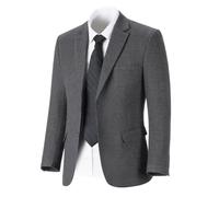 Retro Tweed Herren Anzugjacken Fischgrätenmuster Slim Fit Sport Mäntel Blazer Abschlussball Business Casual Herren Smoking Jacke Hochzeit Blazer, GRAU, XX-Large