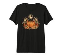 Retro Vintage Pumpkin Spice Tis The Season Equinox Moon Premium T-Shirt