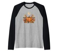 Retro Vintage Pumpkin Spice Tis The Season Equinox Moon Raglan