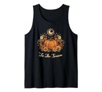 Retro Vintage Pumpkin Spice Tis The Season Equinox Moon Tank Top