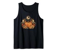 Retro Vintage Pumpkin Spice Tis The Season Equinox Moon Tank Top