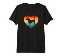 Retro Vintage Sunset Heart Womens Jack Russell Dog Lover Premium T-Shirt