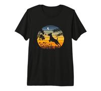 Retro Vintage Sunset Night Nature Jack Russell Terrier Lover Premium T-Shirt