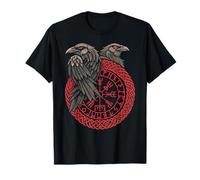 Retro Wikinger Kompass Vegvisir Nordic Rune Rabe T-Shirt