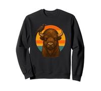 Retro-Wildlife von Bison und Rabe Sweatshirt
