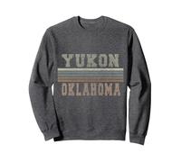 Retro Yukon Oklahoma Sweatshirt, Unisex für Erwachsene, Anthrazit Meliert, S