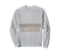 Retro Yukon Oklahoma Sweatshirt, Unisex für Erwachsene, Grau Meliert, XL
