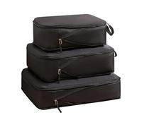 Reusable Compression Bags, Travel Compression Bags, 3 Pieces Storage Organizer, 3 Sizes Waterproof and Sturdy Moving Pouch for Clothes, Pillows, Shoes, Bedding, Beige and Black