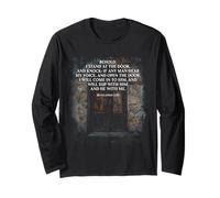Revelation 3:20 I Stand at the Door and Knock - Jesus Quote Langarmshirt