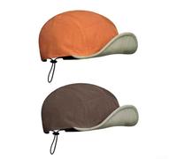 Reversible Nylon Baseball Cap Quick Dry Soft Brim(Orange + Coffee)