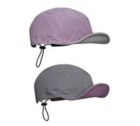 Reversible Nylon Baseball Cap Quick Dry Soft Brim(Purple + Gray)