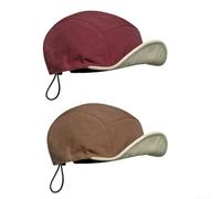 Reversible Nylon Baseball Cap Quick Dry Soft Brim(Wine Red + Coffee)
