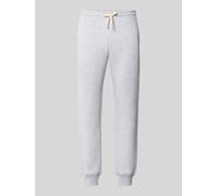 REVIEW Slim Fit Sweatpants mit Tunnelzug in Hellgrau Melange, Größe M