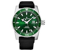 Revue Thommen Herren-Armbanduhr "Diver", grünes Zifferblatt, Gummiband, Schweizer Automatikuhr, 17030.2534, Armband