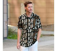 Reward Herren-Kurzarmhemd mit All-Over-Bedruckung black L