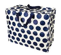 Rex London - XXL Riesentasche, Aufbewahrungstasche mit Rei?verschluss - Spotlight - Punkte, Dots (Navy on Cream / Dunkelblau)