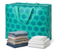 Rex London - XXL Riesentasche, Aufbewahrungstasche mit Reißverschluss - Spotlight - Punkte, Dots (Blue on Turquoise)