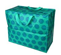 Rex London - XXL Riesentasche, Aufbewahrungstasche mit Reißverschluss - Spotlight - Punkte, Dots (Blue on Turquoise)