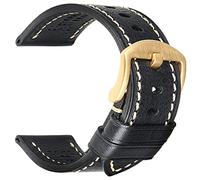 REZERO Handgefertigtes Echtleder-Uhrenarmband, Pflanzengegerbtes Leder, Ölgewachste Ersatzarmbänder 18mm 19mm 20mm 21mm 22mm 23mm 24mm 26mm für Herren, Damen