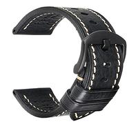 REZERO Handgefertigtes Echtleder-Uhrenarmband, Pflanzengegerbtes Leder, Ölgewachste Ersatzarmbänder 18mm 19mm 20mm 21mm 22mm 23mm 24mm 26mm für Herren, Damen