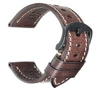 REZERO Handgefertigtes Echtleder-Uhrenarmband, Pflanzengegerbtes Leder, Ölgewachste Ersatzarmbänder 18mm 19mm 20mm 21mm 22mm 23mm 24mm 26mm für Herren, Damen