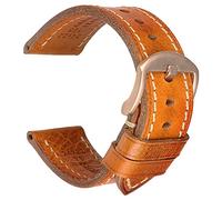 REZERO Handgefertigtes Echtleder-Uhrenarmband, Pflanzengegerbtes Leder, Ölgewachste Ersatzarmbänder 18mm 19mm 20mm 21mm 22mm 23mm 24mm 26mm für Herren, Damen