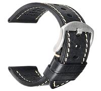 REZERO Handgefertigtes Echtleder-Uhrenarmband, Pflanzengegerbtes Leder, Ölgewachste Ersatzarmbänder 18mm 19mm 20mm 21mm 22mm 23mm 24mm 26mm für Herren, Damen