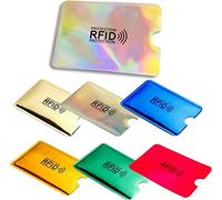 RFID-blockierende Hüllen, [7 Stück, 7 Farben] [TÜV-Zertifizierung] Anti-Diebstahl-Kreditkarten-Schutz, RFID- und NFC-Karten-Sicherheitshalter, Reisepass, mehrfarbig