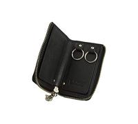 RFID Schlüsselgeldbörse und Schlüsseltasche mit Ringen gegen Datendiebstahl mit Reißverschluss rundherum LEAS in Echt-Leder, schwarz - Special Edition