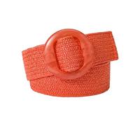 RFXCOM Verstellbarer Schnallengürtel für Damen, elastisches Band, gewebt, geflochten, breiter Gürtel, Farbe Stroh, Vintage, Orange, Einheitsgröße
