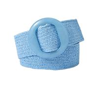 Rfxcom Verstellbarer Schnallengürtel für Damen, elastisches Band, gewebt, geflochten, breiter Gürtel, Farbe Stroh, Vintage, Für Himmelblau, Einheitsgröße