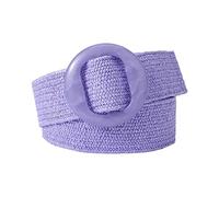 Rfxcom Verstellbarer Schnallengürtel für Damen, elastisches Band, gewebt, geflochten, breiter Gürtel, Farbe Stroh, Vintage, Lila, Einheitsgröße