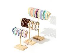 RFYTDCF 3 Stück Schmuckständer Holz, T-förmiger Schmuck Ständer Armband Halter Ketten Aufbewahrung Ohrringständer Kettenhalter für Halsketten Armbänder Ohrstecker Ringe Ohrringe
