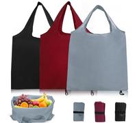 RFYTDCF Einkaufstasche Faltbar, 3 Stück Einkaufsbeutel Wiederverwendbare Einkaufstaschen Waschbar Oxford Stoffbeutel Einkaufstasche im Beutel Einkaufen Tasche für Picknick Camping