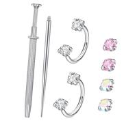 RGYBAO Elegante Nasenringe, Piercing-Set, Edelstahl-Textur mit verschiedenen Designs, Körperschmuck für den täglichen Gebrauch, mit Ringen, 8 Stück, One Size, Wie beschrieben, Wie beschrieben