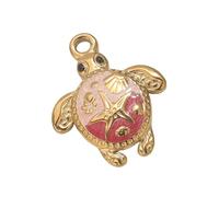 RGYBAO Schildkröten-Kronen-Charm-Schmuckkomponente, stabile Edelstahl-Konstruktion, stilvolle Outfits, Symbolik, Schildkröten-Anhänger