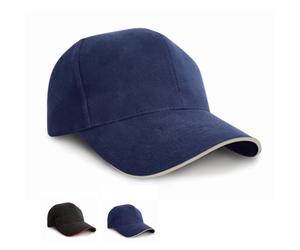RH25P Result Headwear Kappe Schwerer, gebürsteter Baumwoll-Drell Black One Size
