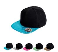 Result Headwear Bronx Glitter Flat Peak Snapback Cap - Green - ONE SIZE