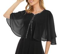 Rheane Damen Pailletten, schwarz Mode-Schal, One Size