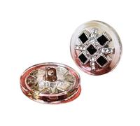 Rhinestone Buttons Klare Metallknöpfe aus Kunstharz | 5 Stück exquisite Luxus-Diamanten, Pullover, Mantel, Blazer, Jacke, elegante dekorative Knöpfe(25mm-5pcs)
