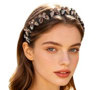Rhinestone Headband | Butterfly Design | Wavy Hair Comb Headband